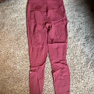 High-Waisted Maroon Leggings